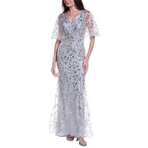 Rene Ruiz Womens  Tulle Gown, Silver
